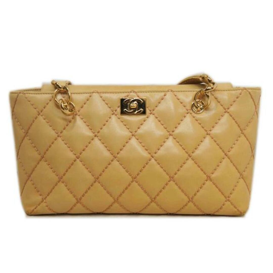 トートバッグ<br>ＣＨＡＮＥＬ シャネル/ラムスキンワイルドステッチチェーントートベージュ//779****/シャネル/Bランク/92