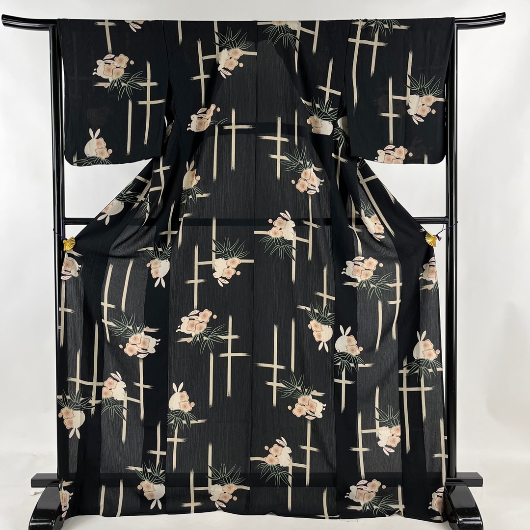 小紋 身丈170cm 裄丈65.5cm 化繊 美品 優品