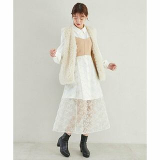 マジェスティックレゴン(MAJESTIC LEGON)の【ベージュ】レースキャミワンピ*シャツワンピセット(ロングワンピース/マキシワンピース)