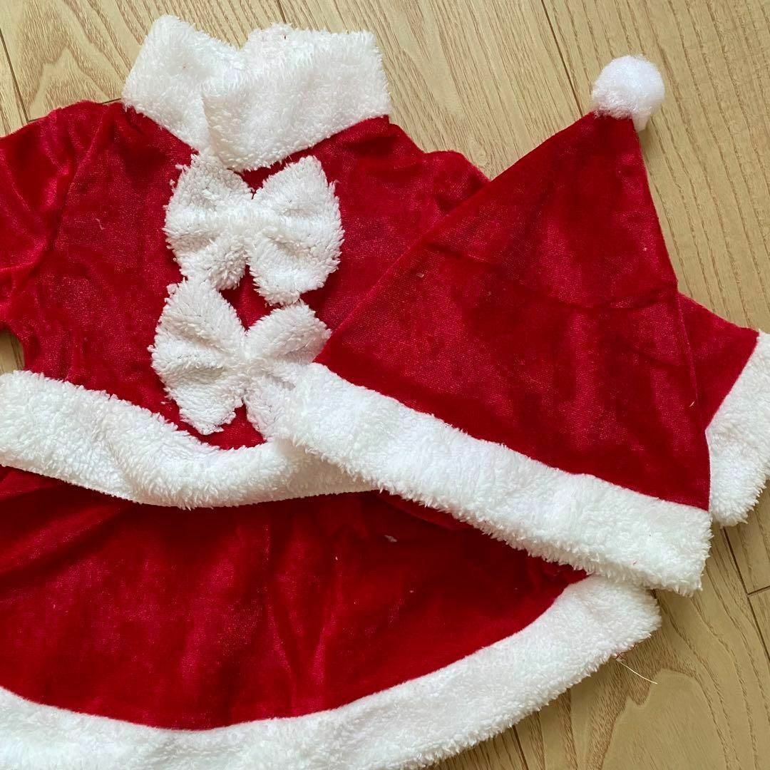 110 サンタコス　女の子　ワンピース　クリスマス　パーティー　イベント　衣装 キッズ/ベビー/マタニティのキッズ服女の子用(90cm~)(ワンピース)の商品写真