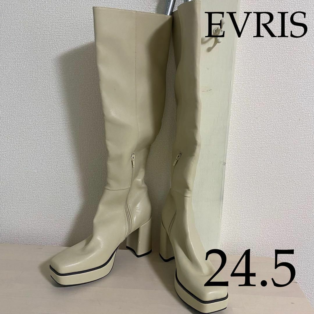 EVRIS(エヴリス)のEVRIS（エヴリス） ストレッチミドルブーツ　24.5cm レディースの靴/シューズ(ブーツ)の商品写真