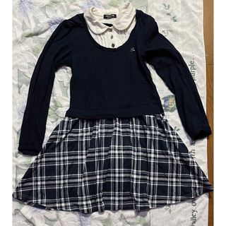 ポンポネット(pom ponette)のポンポネット　重ね着風　ワンピース　160 制服　ドッキングワンピース(ワンピース)