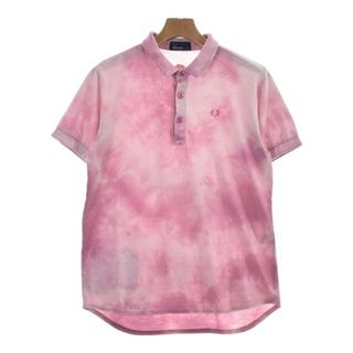 フレッドペリー(FRED PERRY)のFRED PERRY フレッドペリー ポロシャツ M 白xピンク(タイダイ) 【古着】【中古】(ポロシャツ)