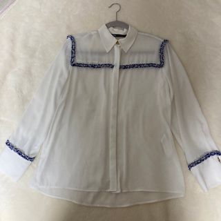 ザラ(ZARA)のZARA 白ブラウス　M(シャツ/ブラウス(長袖/七分))