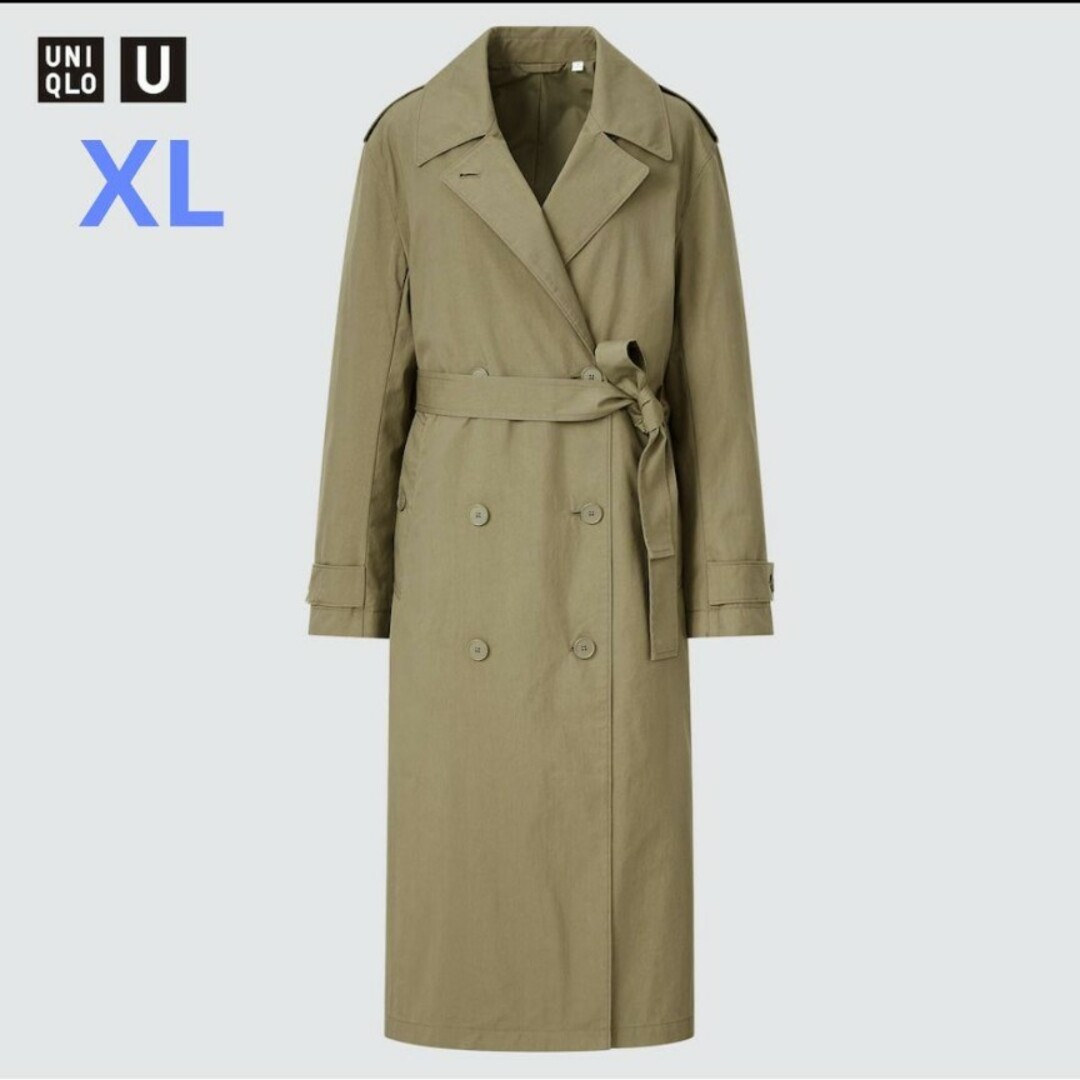 UNIQLO(ユニクロ)のUNIQLO オーバートレンチコート オリーブ XL レディースのジャケット/アウター(トレンチコート)の商品写真