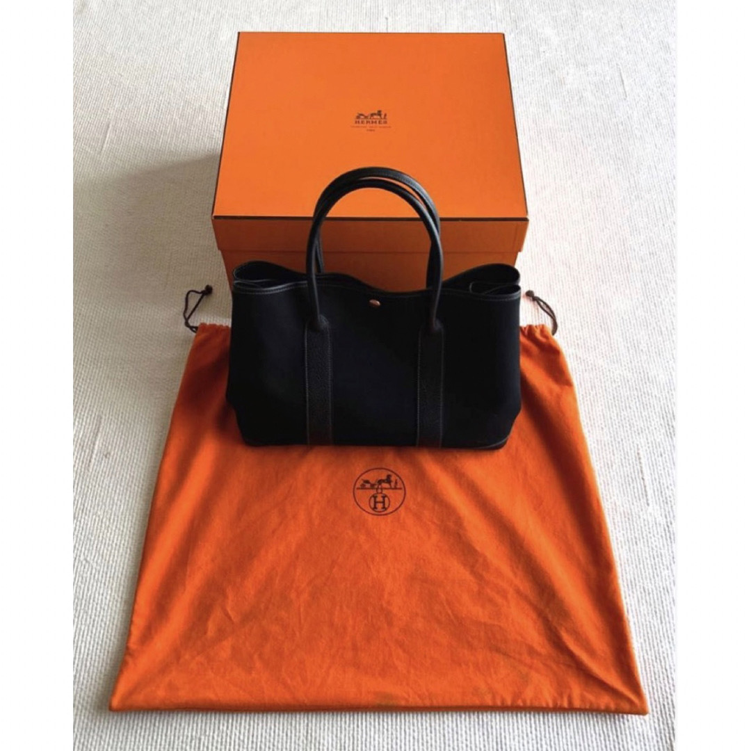 HERMES ガーデンパーティー PM トートバッグ ブラックトートバッグ