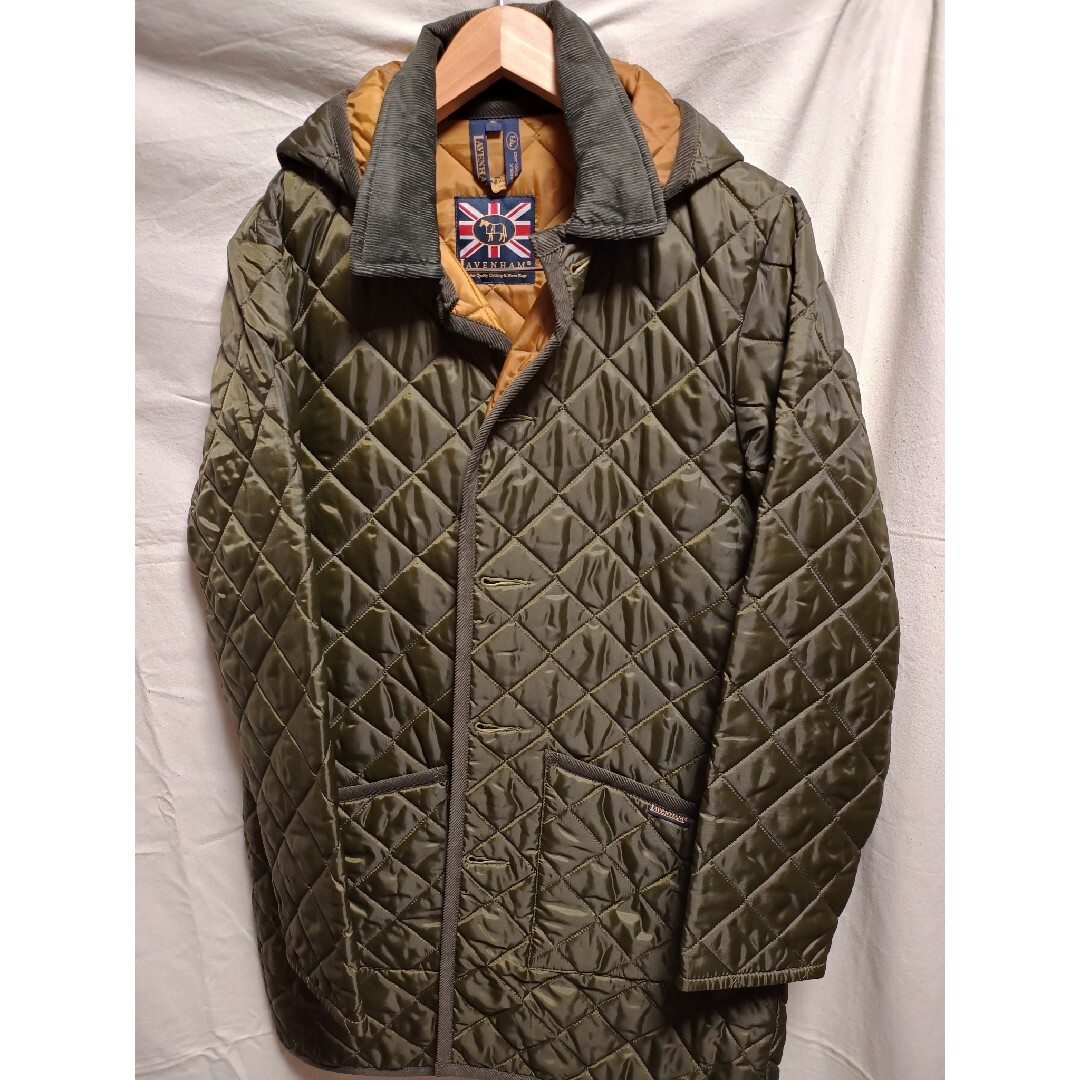 LAVENHAM(ラベンハム)のラベンハム　キルティングコート　フード付き　EXL ダークグリーン メンズのジャケット/アウター(その他)の商品写真