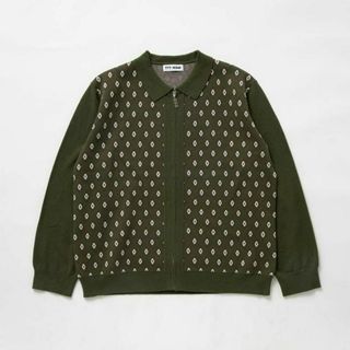 ティー(TTT_MSW)のTTT_MSW Diamond Knit Polo グリーン 新品 タグ付き M(カーディガン)