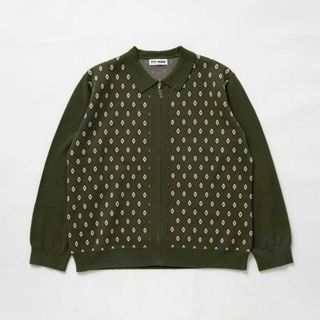 ティー(TTT_MSW)のTTT_MSW Diamond Knit Polo グリーン 新品 タグ付き L(カーディガン)