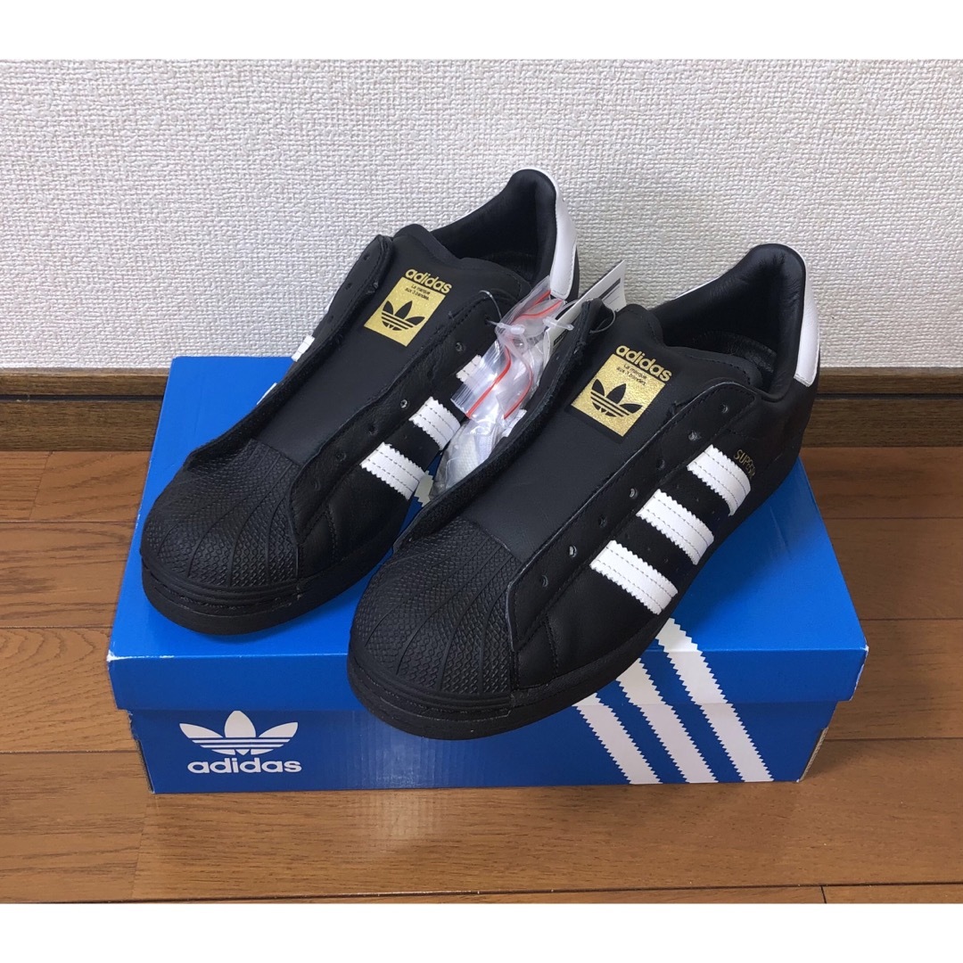 26cm 新品 adidas SUPERSTAR LACELESS ブラック 黒メンズ