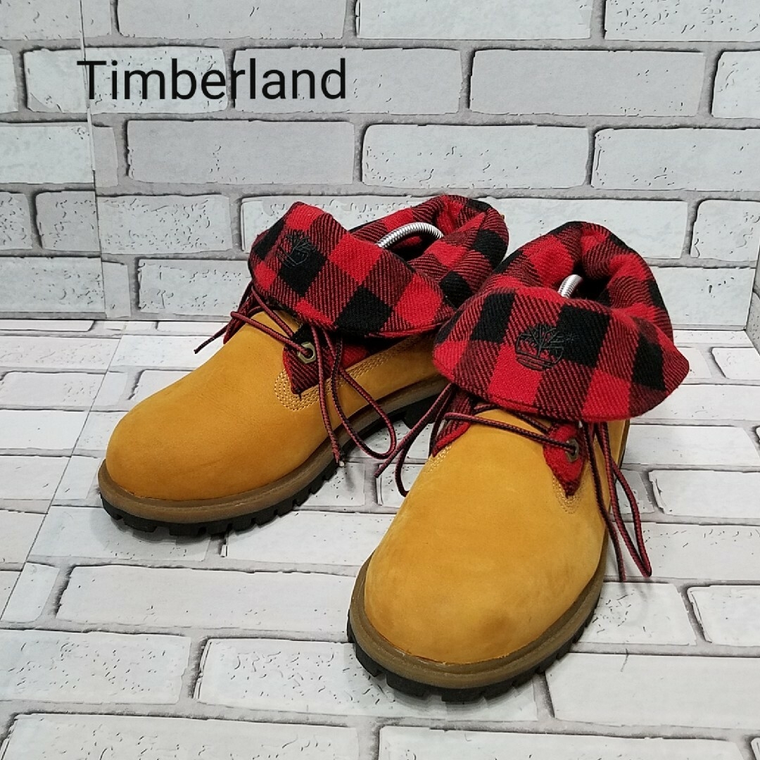 【Timberland】ティンバーランド　ロールトップブーツ　タータンチェック | フリマアプリ ラクマ