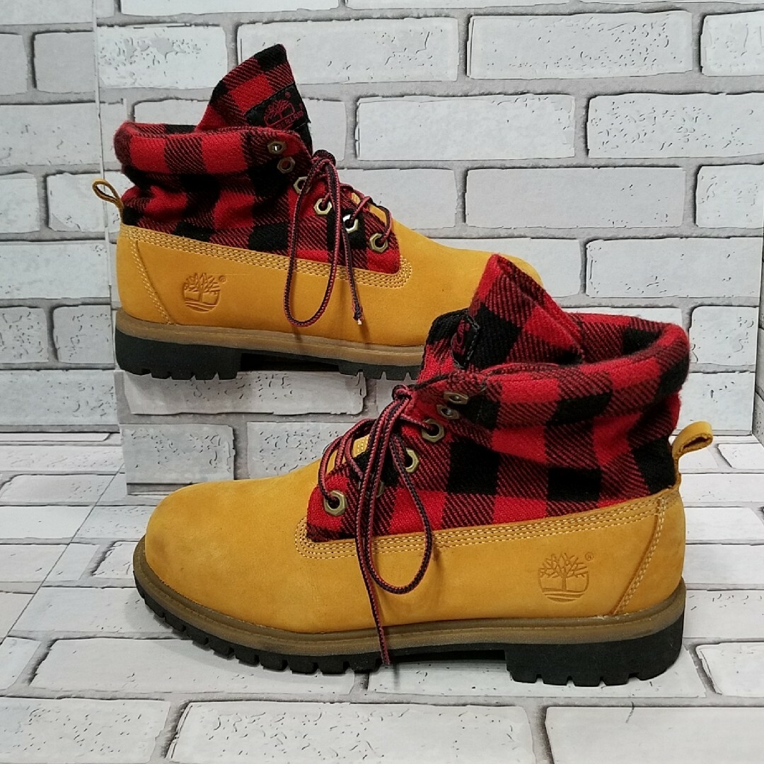 【Timberland】ティンバーランド　ロールトップブーツ　タータンチェック