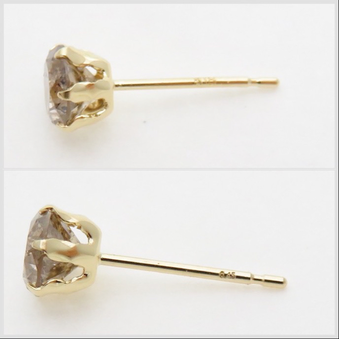 K18YG 天然ダイヤモンド0.47ct 片耳ピアス　18金イエローゴールド メンズのアクセサリー(ピアス(片耳用))の商品写真