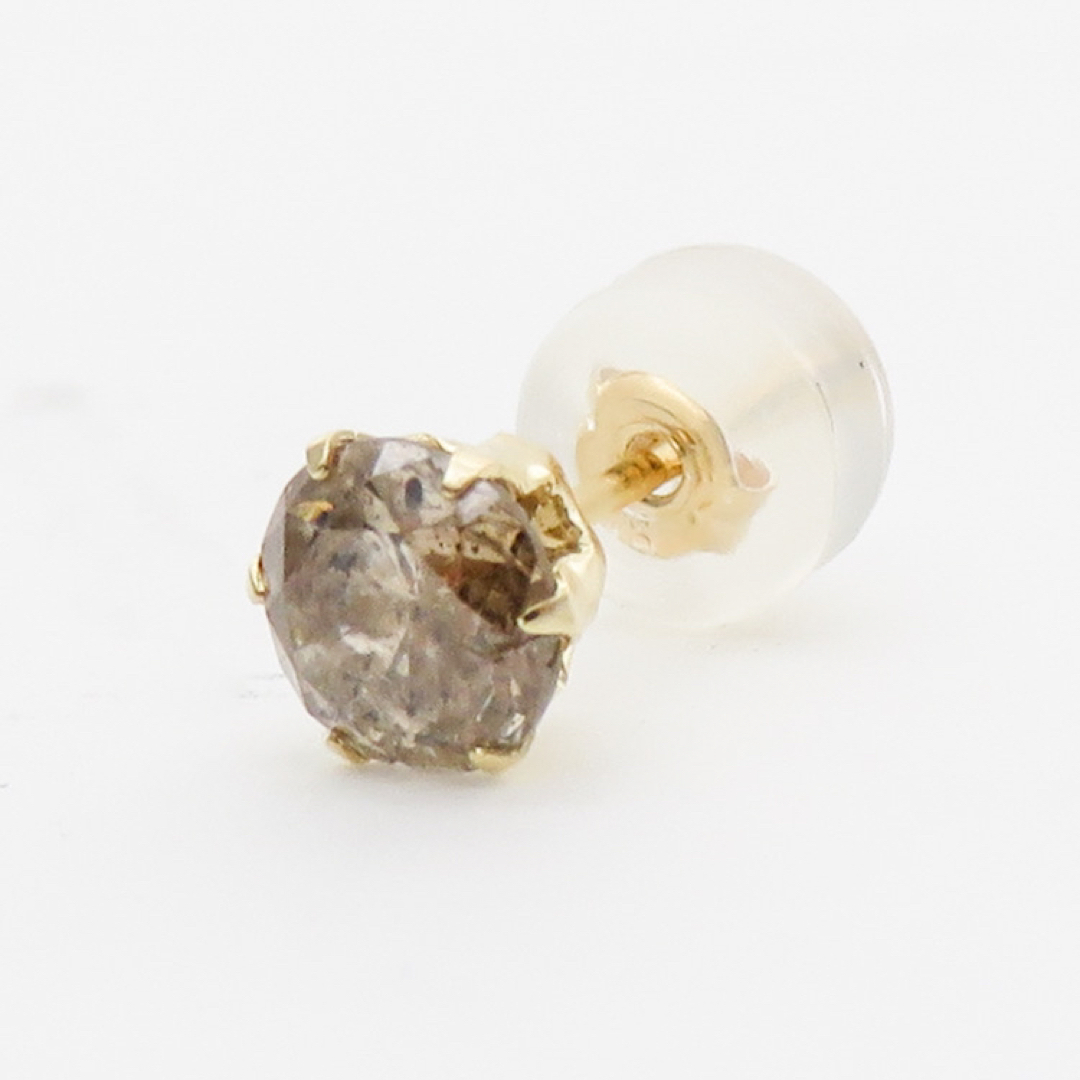 K18YG 天然ダイヤモンド0.47ct 片耳ピアス　18金イエローゴールド メンズのアクセサリー(ピアス(片耳用))の商品写真