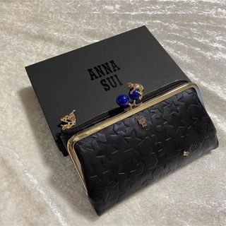 ⭐️新品⭐️ANNA SUI レザー エンボス 星型 ねこ金具 がま口 折り財布