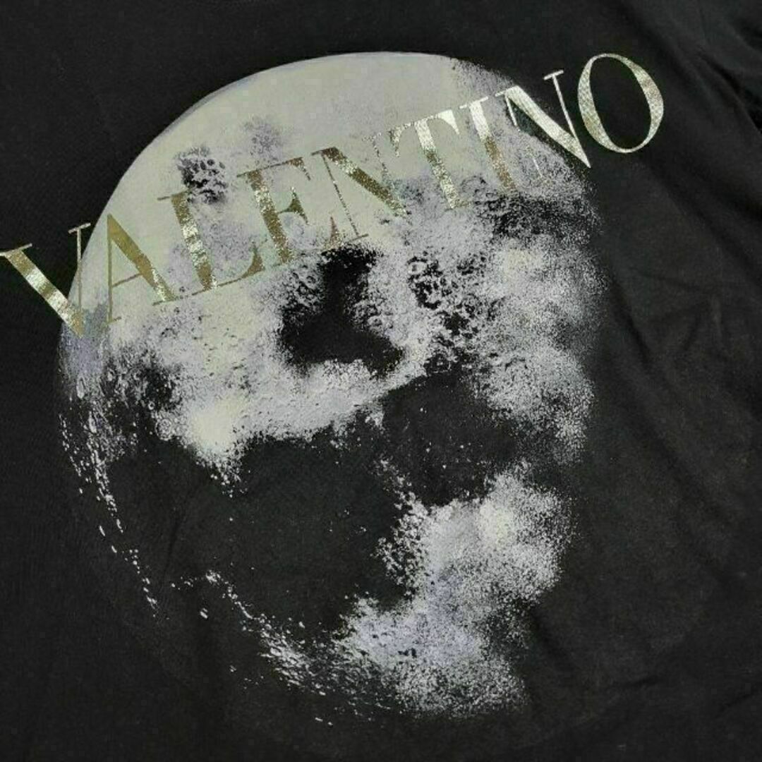 VALENTINO - ヴァレンティノ ブラック×シルバー ロゴ お洒落 Tシャツ