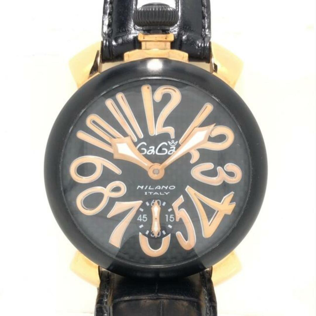 アウトレット最激安 ガガミラノ 腕時計 マヌアーレ48 メンズ 黒