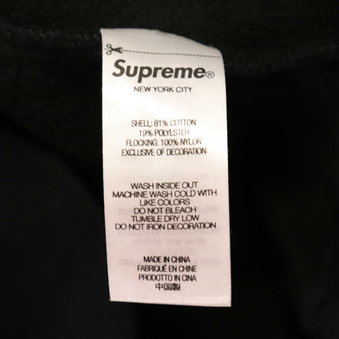 SUPREME シュプリーム 23SS Team Flocked Hooded Sweatshirt チームフロックプルオーバースウェットパーカー ブラック