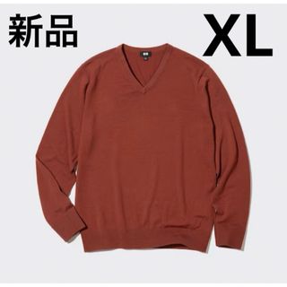 ユニクロ(UNIQLO)の新品　ユニクロ　エクストラファインメリノVネックセーター（長袖）XLサイズ(ニット/セーター)