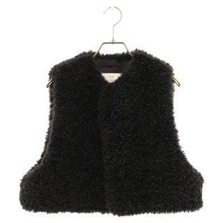 新品【HYKE】FAUX SHEARLING CROPPED VEST 黒-