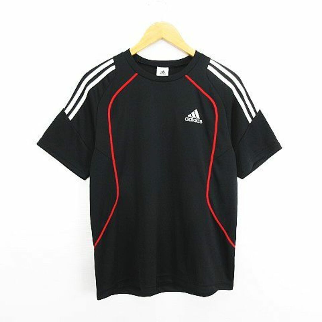 adidas - アディダス Tシャツ 半袖 クルーネック ライン L ブラック