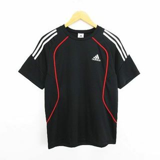 アディダス(adidas)のアディダス Tシャツ 半袖 クルーネック ライン L ブラック スポーツウェア(Tシャツ/カットソー(半袖/袖なし))