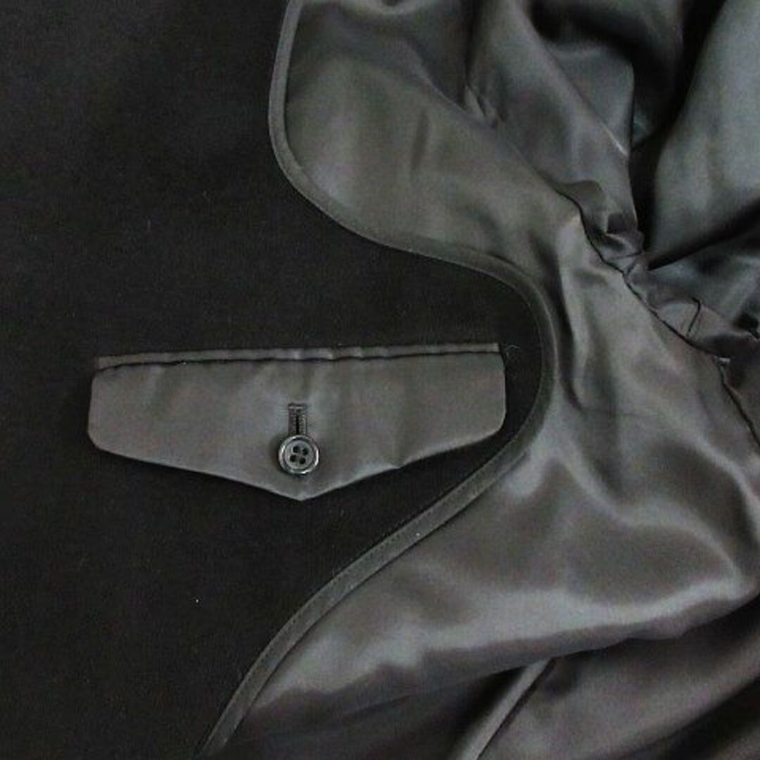 FARAGO コート ステンカラー 長袖 ロング丈 カシミヤ A175 ブラック