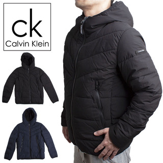 シーケーカルバンクライン(ck Calvin Klein)のカルバン・クライン パファージャケット フード付 cm155201 Lサイズ(ナイロンジャケット)