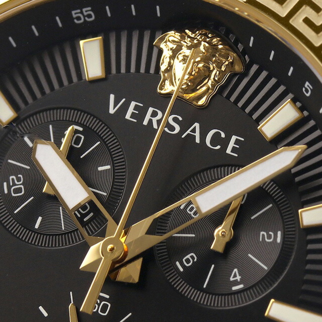 【新品】ヴェルサーチ VERSACE 腕時計 メンズ VESO00922 スポーティー グレカ クオーツ ブラックxゴールド アナログ表示