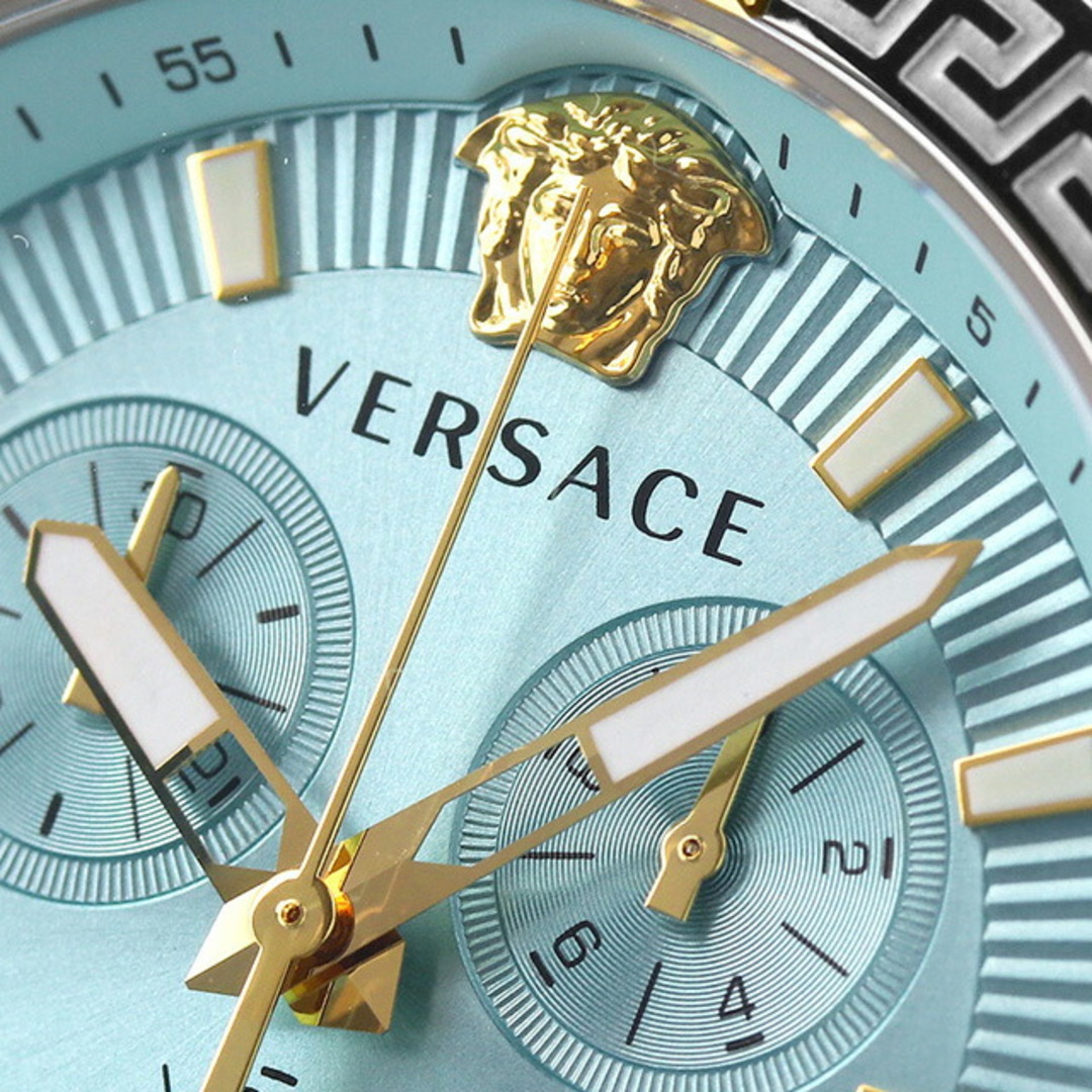 【新品】ヴェルサーチ VERSACE 腕時計 メンズ VESO01223 スポーティー グレカ クオーツ ライトブルーxシルバー アナログ表示