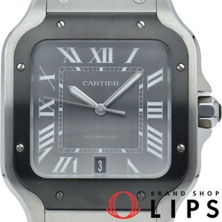 カルティエ(Cartier)のカルティエ サントス ドゥ カルティエ ウォッチ LM メーカーOH済(保証期間中) Santos De Cartier LM
 WSSA0037 保証書 修理書 バンド SS メンズ時計 グレー 美品 【中古】(その他)