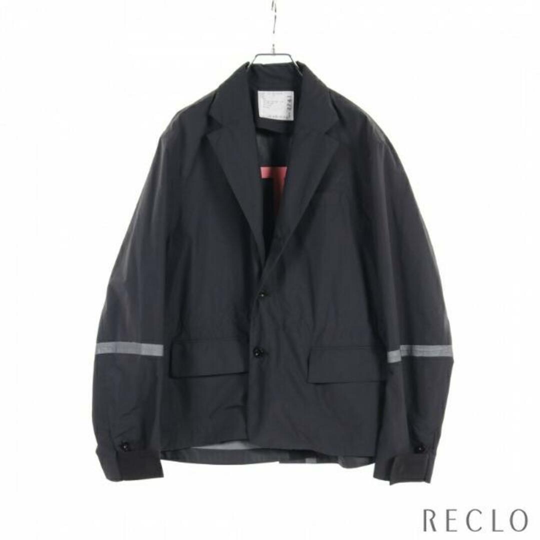 sacai(サカイ)のRIP STOP MIX JACKET リップ ストップ ミックス テーラードジャケット ブラック メンズのジャケット/アウター(テーラードジャケット)の商品写真