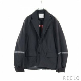 サカイ(sacai)のRIP STOP MIX JACKET リップ ストップ ミックス テーラードジャケット ブラック(テーラードジャケット)