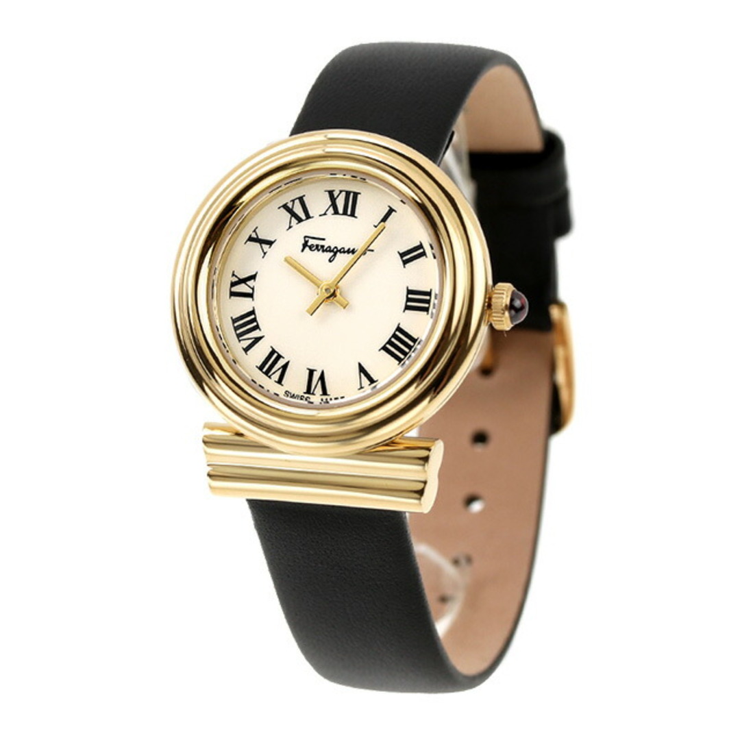 Salvatore Ferragamo 腕時計 レディース SFMV00822 フェラガモ ガンチーニ クオーツ ホワイトxブラック アナログ表示