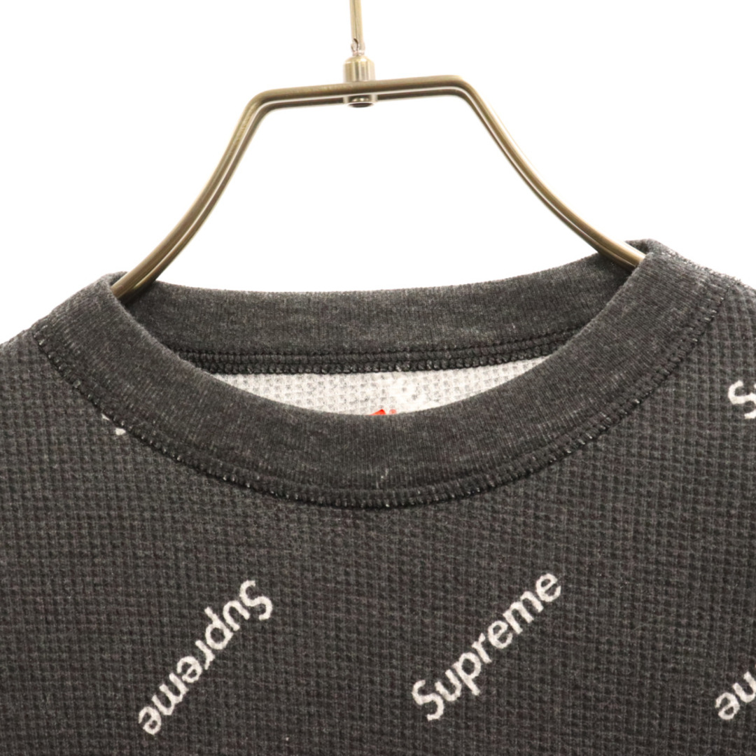 Supreme(シュプリーム)のSUPREME シュプリーム Hanes Thermal Crew ロゴプリントサーマル長袖Tシャツ ブラック メンズのトップス(Tシャツ/カットソー(七分/長袖))の商品写真