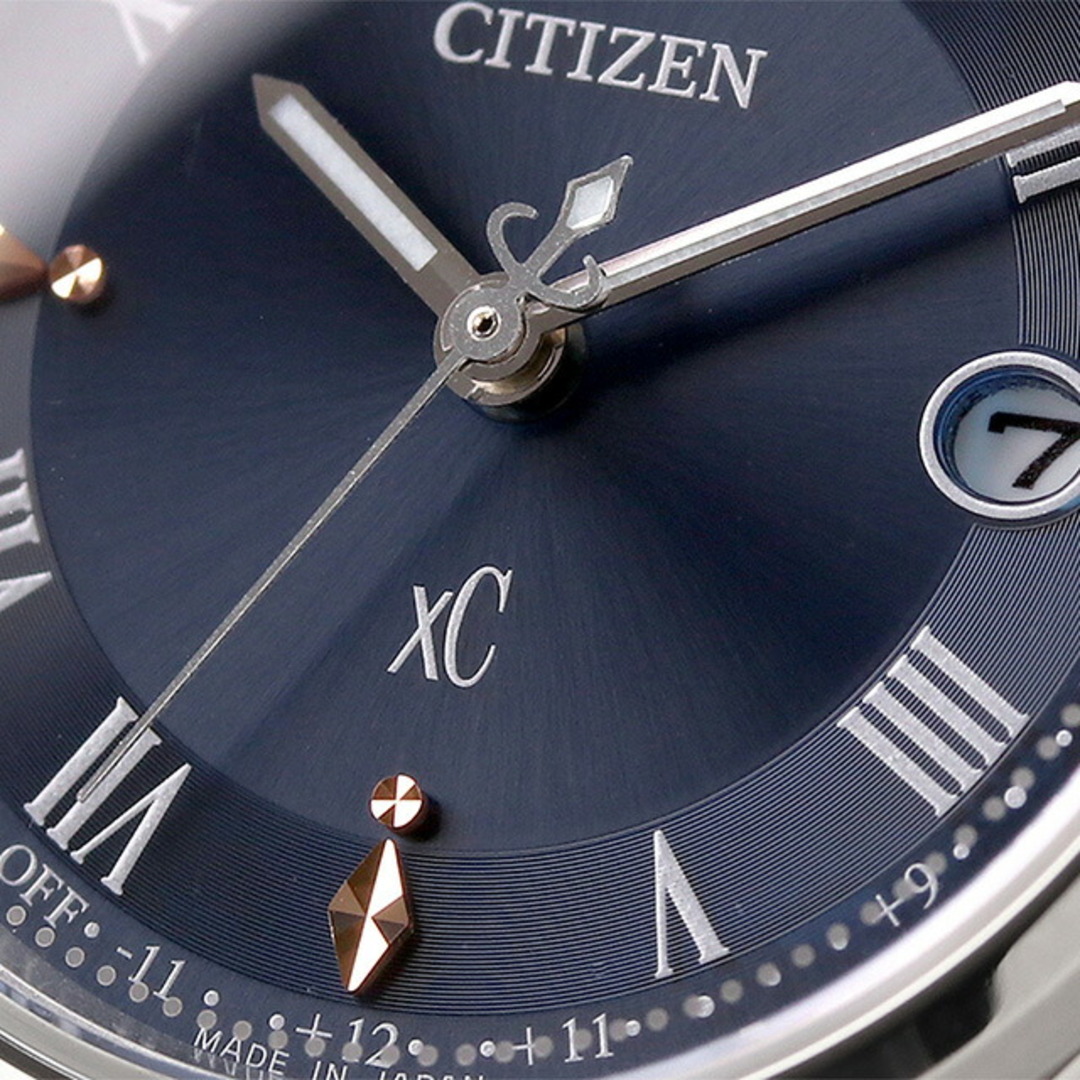 シチズン CITIZEN xC 腕時計 レディース ES9490-61L クロスシー ヒカリコレクション 光発電エコ・ドライブ電波 ネイビーxシルバー  アナログ表示