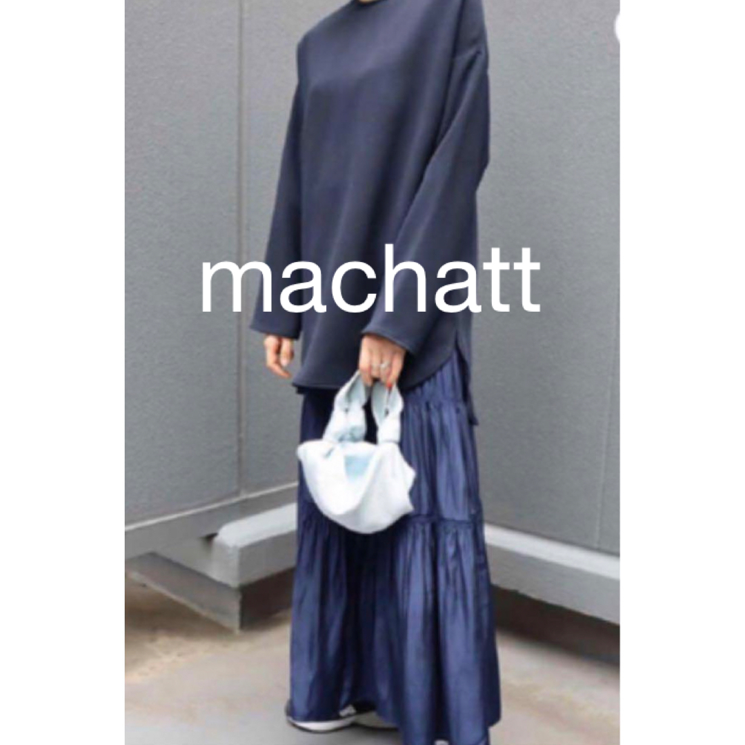 【SALE】美品⭐︎machatt マチャット　サテンギャザースカート　ネイビー92cmスカート丈