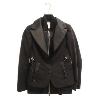 サカイ(sacai)のSacai サカイ 21SS スーツミックス スーチング MA-1 レイヤード ジャケット ブラック レディース 21-05644(フライトジャケット)