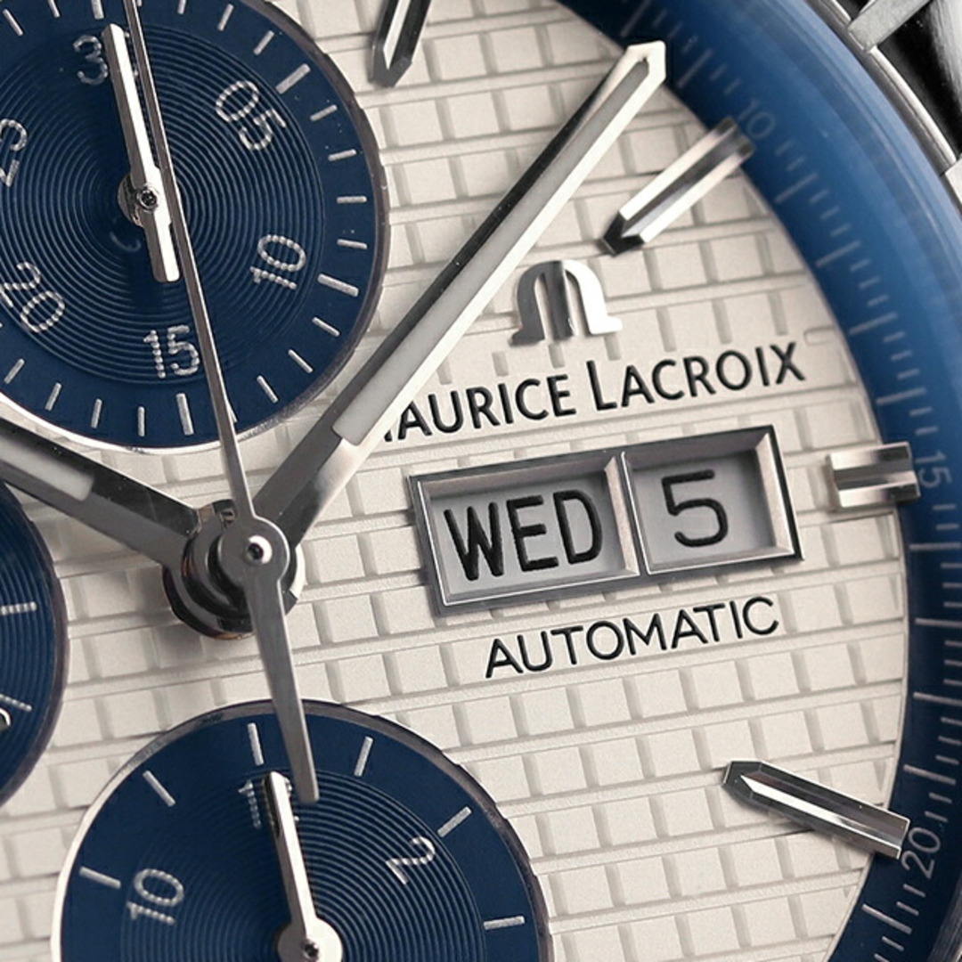MAURICE LACROIX(モーリスラクロア)の【新品】モーリスラクロア MAURICE LACROIX 腕時計 メンズ AI6038-SS001-131-1 アイコン 自動巻き オフホワイトxネイビー アナログ表示 メンズの時計(腕時計(アナログ))の商品写真