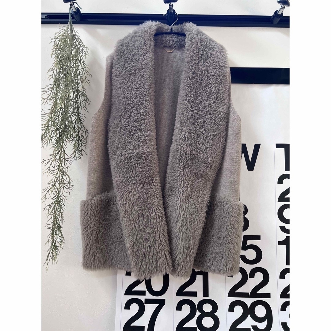 L'Appartement DEUXIEME CLASSE(アパルトモンドゥーズィエムクラス)のL'Appartement Mouton×Knit VEST レディースのトップス(ベスト/ジレ)の商品写真