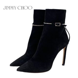 ジミーチュウ(JIMMY CHOO)のジミーチュウ JIMMY CHOO ブーツ ショートブーツ 靴 シューズ ラインストーン スエード ブラック 黒(ブーツ)