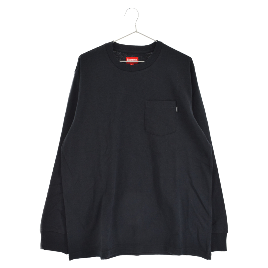 SUPREME シュプリーム Pocket L/S Tee 胸ポケット付きクルーネック長袖Tシャツ ブラック