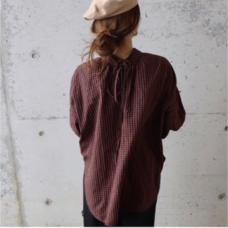 トゥデイフル(TODAYFUL)のepa エパ　ribbon volume blouse"check"(シャツ/ブラウス(長袖/七分))