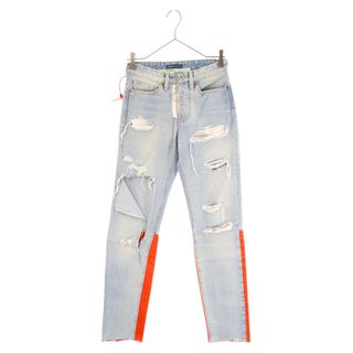 オフホワイト(OFF-WHITE)のOFF-WHITE オフホワイト ×LEVI'S MADE&CRAFTED 切替クラッシュデニムパンツ PC9-54715-0000 ブルー(デニム/ジーンズ)