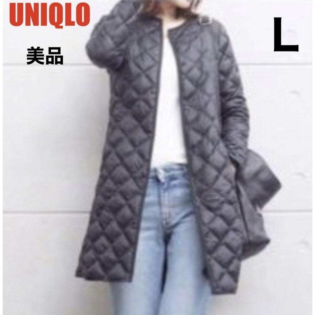 UNIQLO(ユニクロ)の美品⭐️ UNIQLO◆ウルトラライトダウンコンパクトコート/Lグレー レディースのジャケット/アウター(ダウンコート)の商品写真