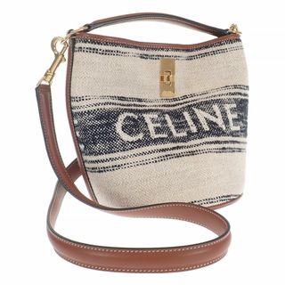 セリーヌ(celine)の【中古】【ABランク】CELINE セリーヌ ティーンバケット16  ショルダーバッグ 197572ERF.01WB ２wayバッグ キャンバス ホワイト レザー【ISEYA】(その他)