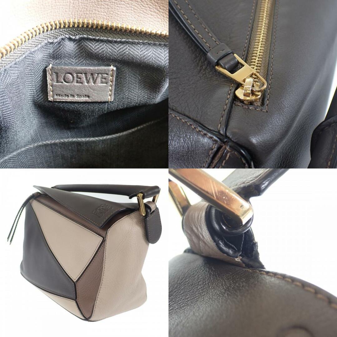 【ABランク】LOEWE ロエベ パズルバッグスモール ハンドバッグ ショルダーバッグ 2way 322.30US21 カーフスキン ダークトープ マルチカラー【ISEYA】