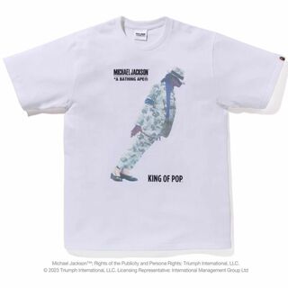 アベイシングエイプ(A BATHING APE)のBAPE X MICHAEL JACKSON コラボ Tシャツ XL ホワイト(Tシャツ/カットソー(半袖/袖なし))