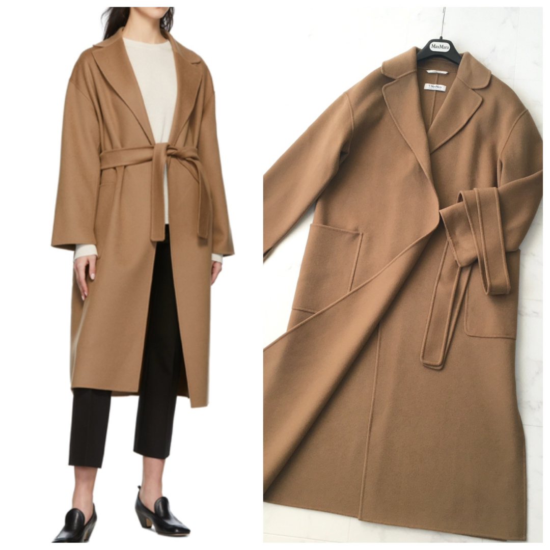 美品 S' MaxMara エスマックスマーラ クチートアマーノ ウール コート-