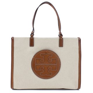 トリーバーチ(Tory Burch)のTory Burch トリーバーチ ELLA CANVAS TOTE 87355 トートバッグ NATURAL-CLASSIC CUOI ベージュ系 レディース(トートバッグ)